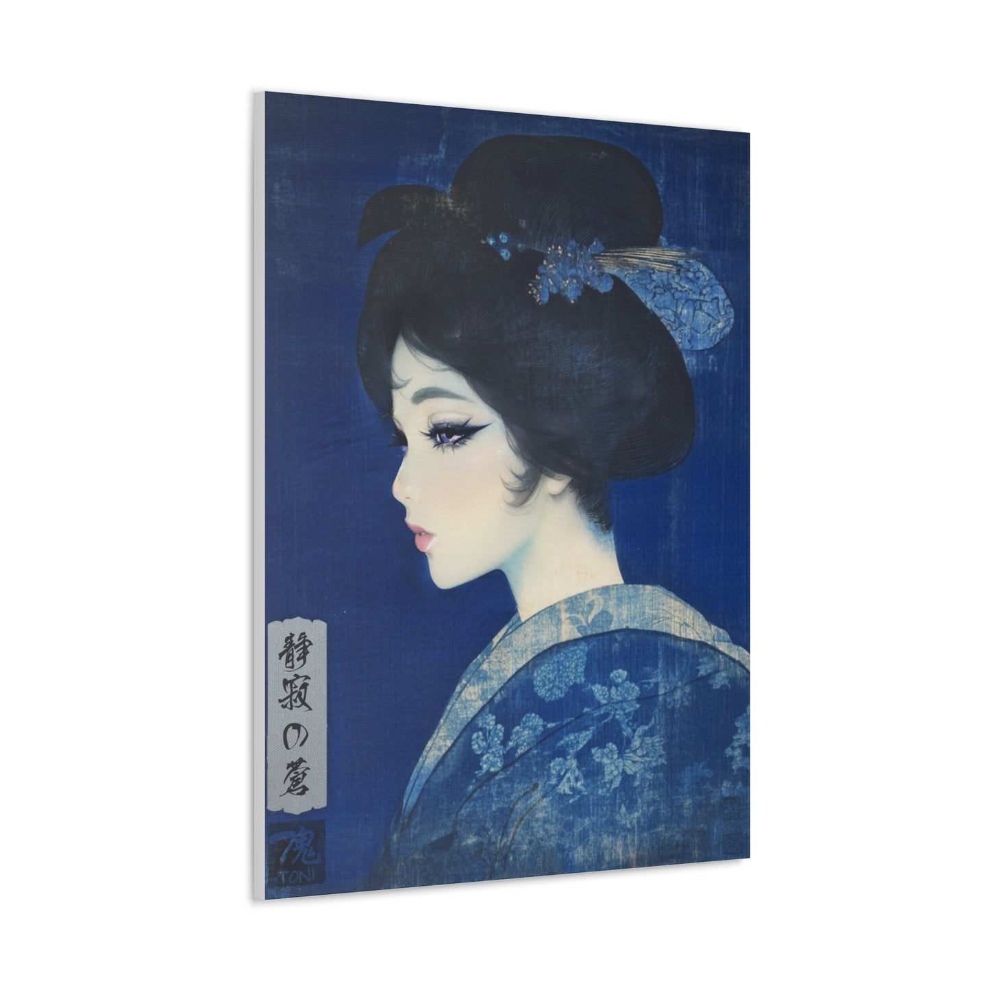 Ukiyo-e Art - Silence of the Blue • Traditional Japanese Art on high quality Canvas