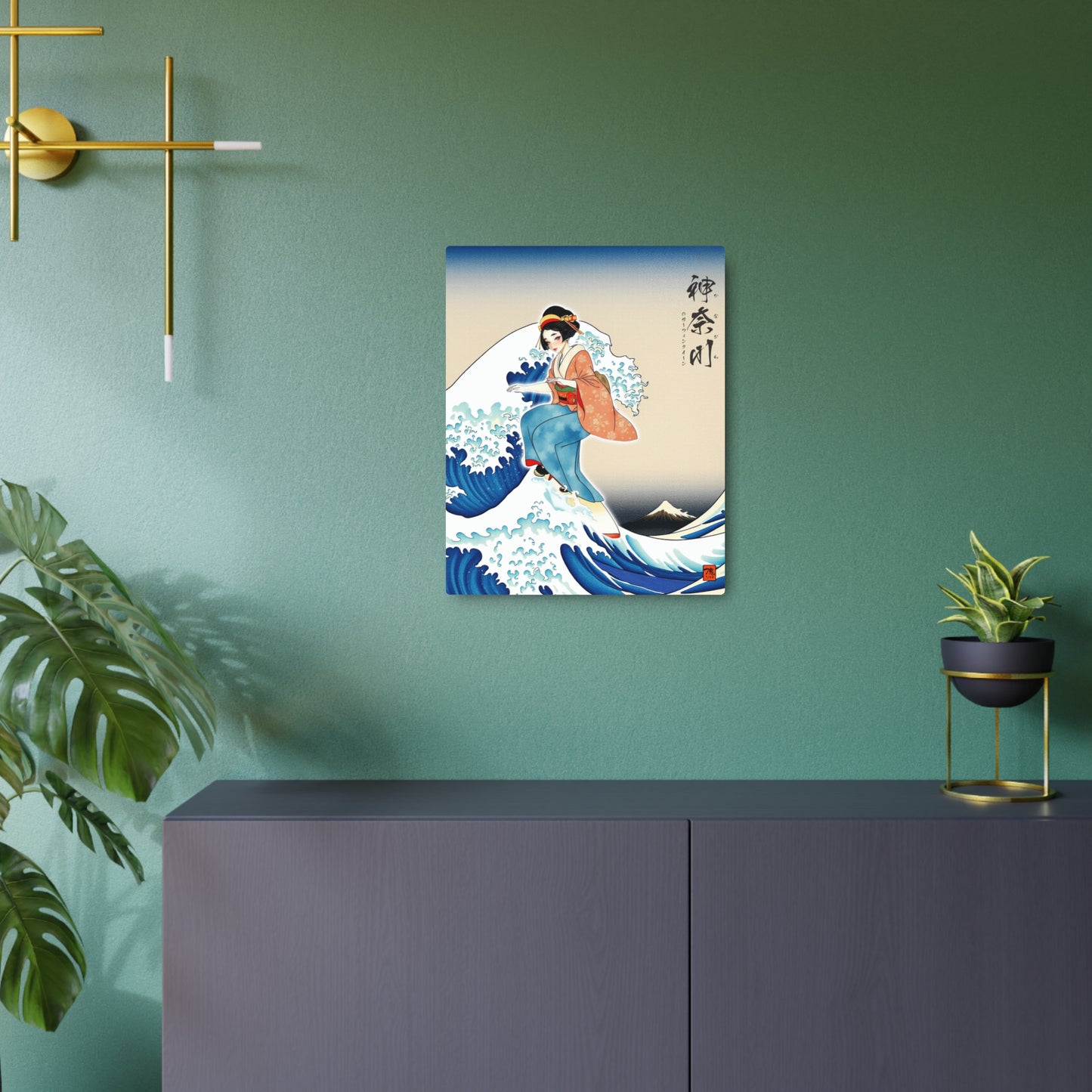 Ukiyo-e Art - Kanagawa Surfing Queen 🇺🇸 US Shipping - Traditional Japanese Art on Metal Poster