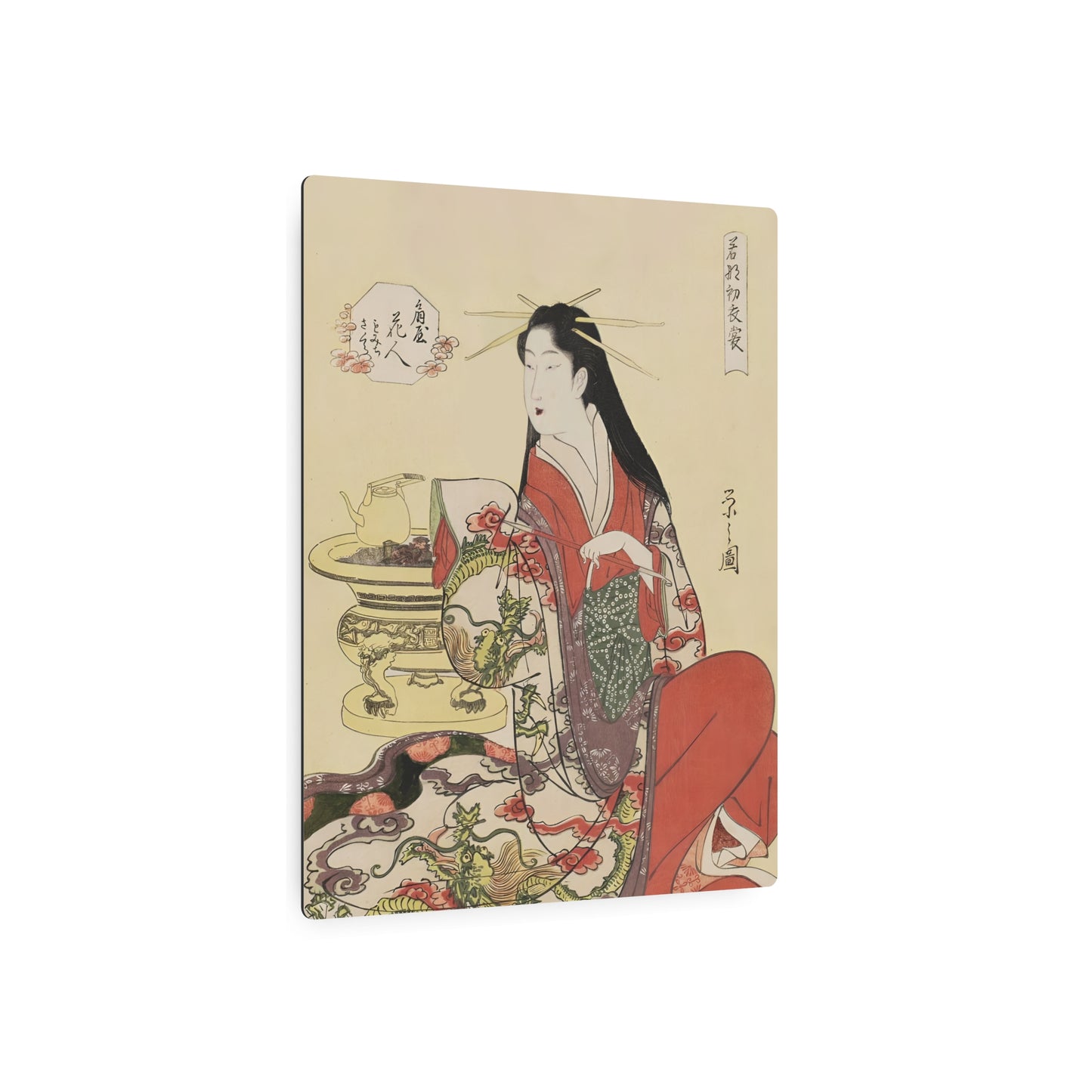 Ukiyo-e Art - Hanabito of Ogiya • Hosoda Eishi 🇺🇸 US Shipping - Traditional Japanese Art on Metal Poster