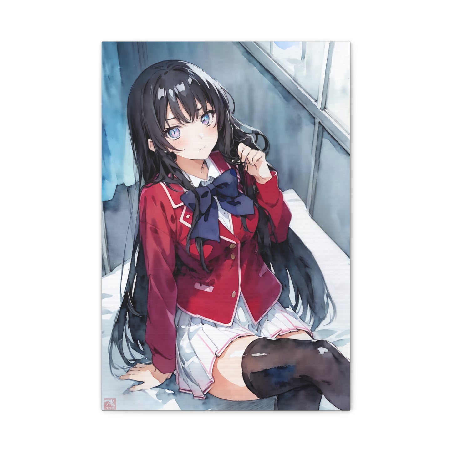 Suzune - Watercolor Anime Art on high quality Canvas