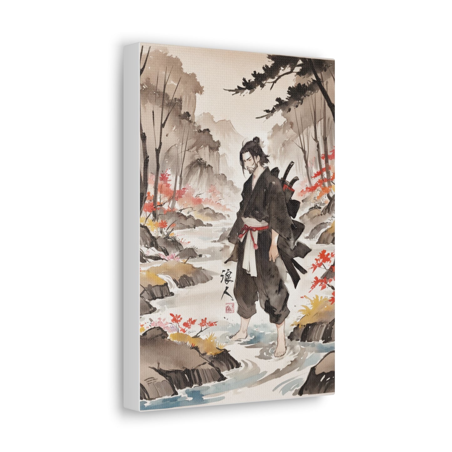 Sumi-e Art  - Ronin • Traditional Japanese Art on high quality Canvas