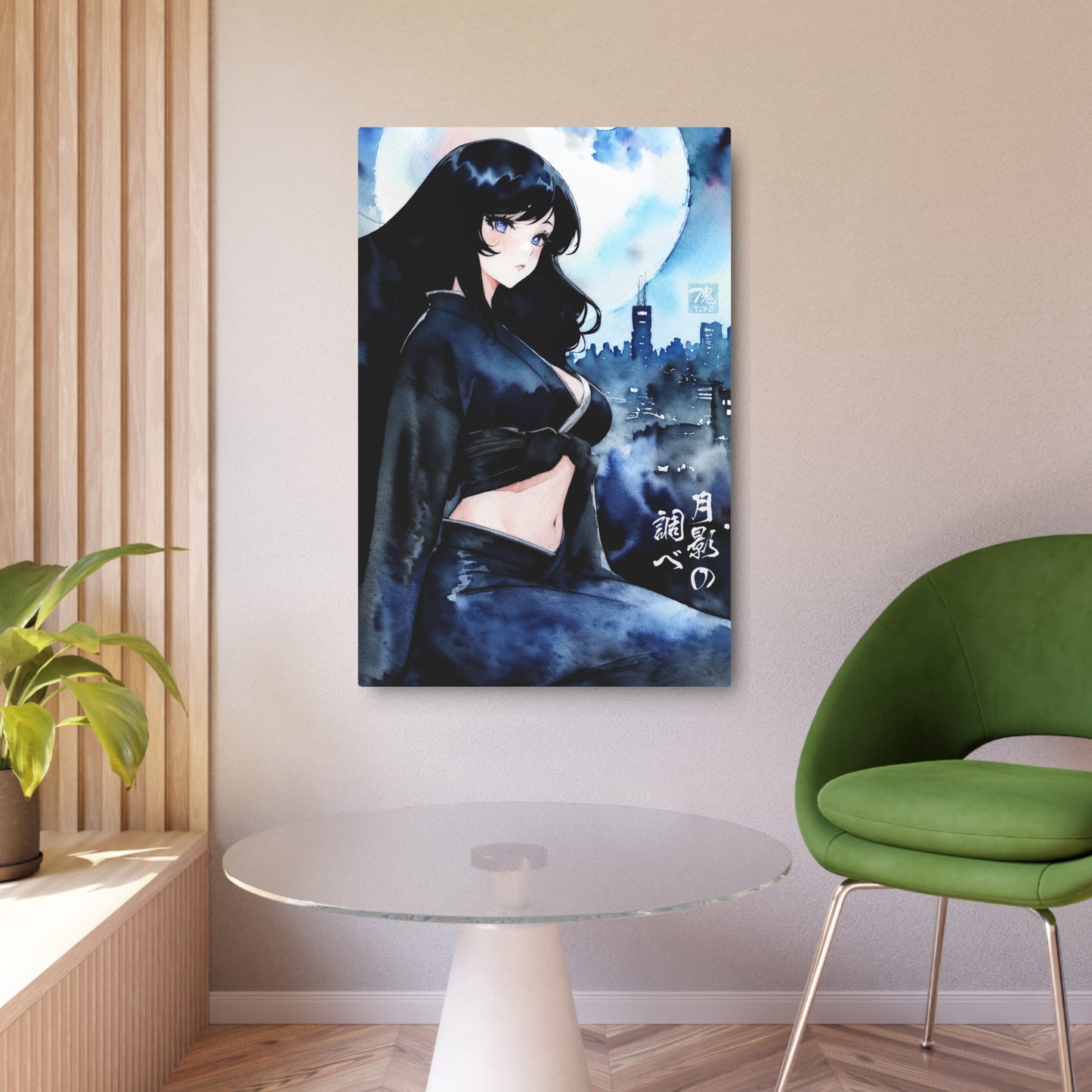 Melody of the Moonlight 🇺🇸 US Shipping - Watercolor Anime Art on Metal Poster