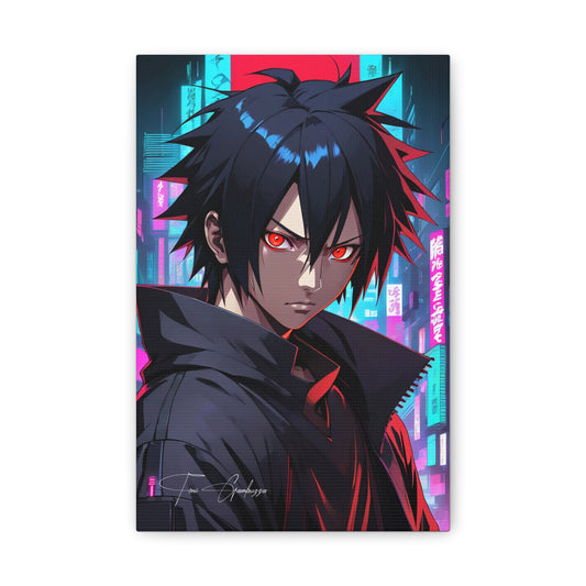 Cyberpunk Sasuke - Anime Art on high quality Canvas