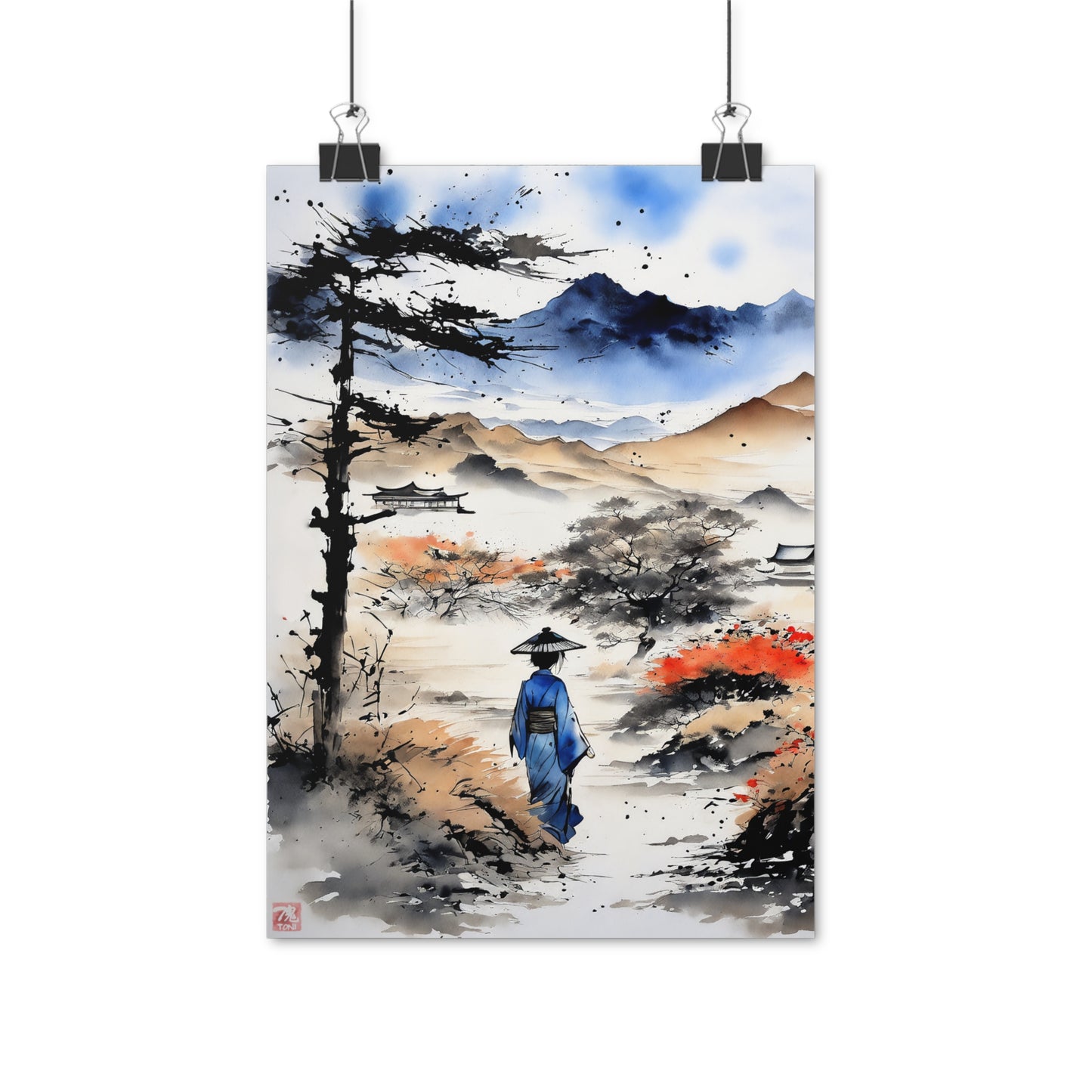 Sumi-e Art - Wasteland wisdom • Traditional Japanese Art on high quality poster