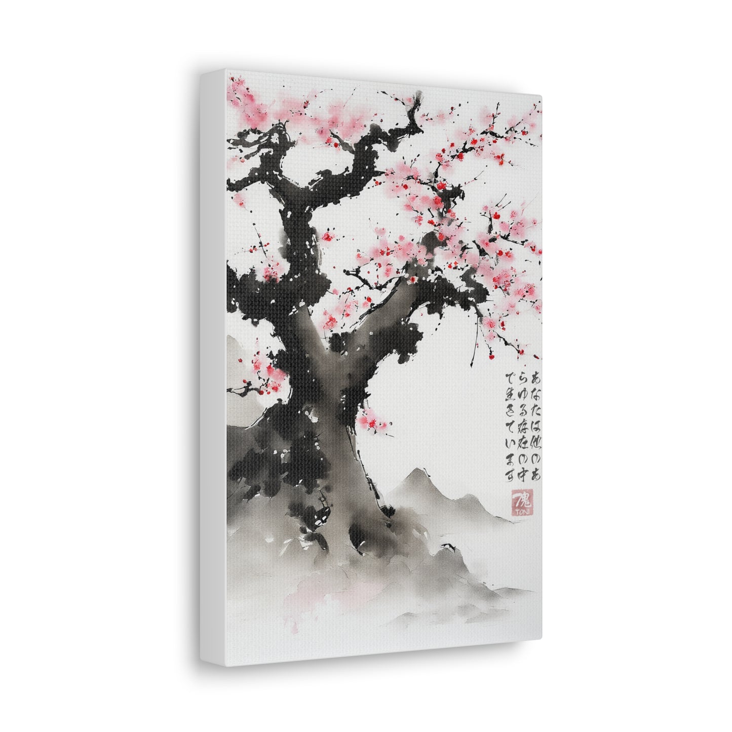 Hanami Insight - Sumi-e Art on high quality Canvas