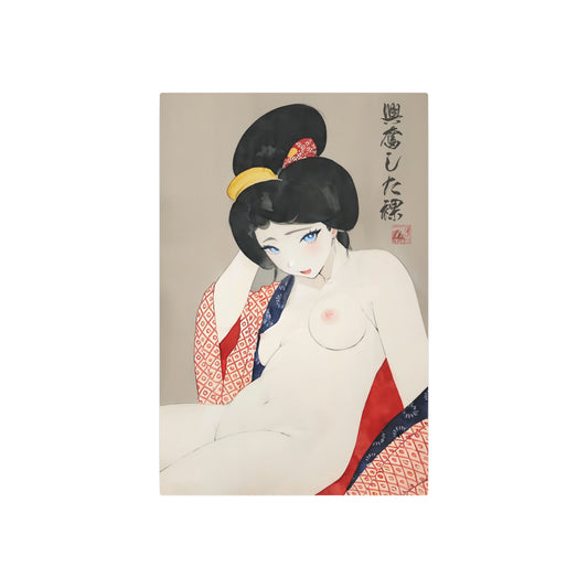 Ukiyo-e Art - Excited nude 🇺🇸 US Shipping - Traditional Japanese Art on Metal Poster