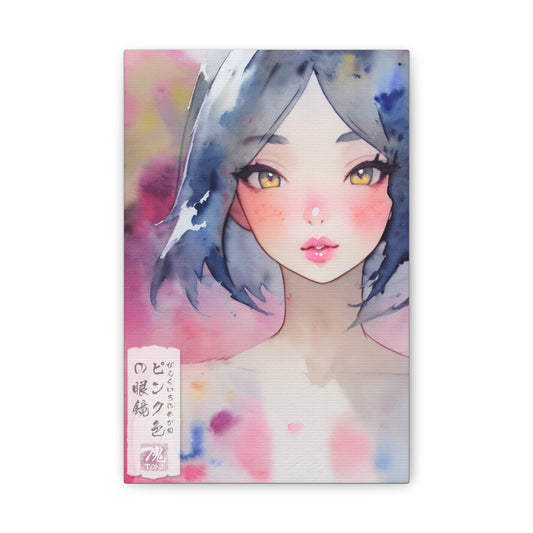 Rose-colored Glasses - Watercolor Anime Art on high quality Canvas