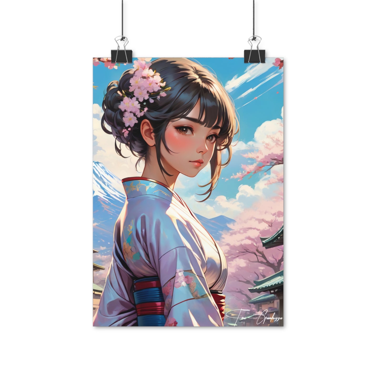 Kimono Maiden - Anime Art on high quality poster