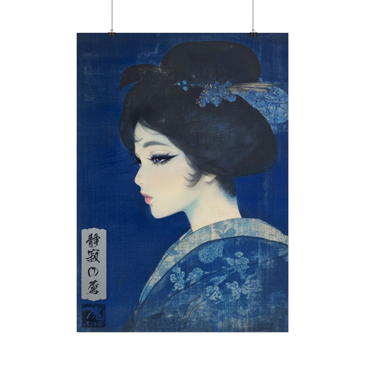 Ukiyo-e Art - Silence of the Blue • Traditional Japanese Art on high quality poster