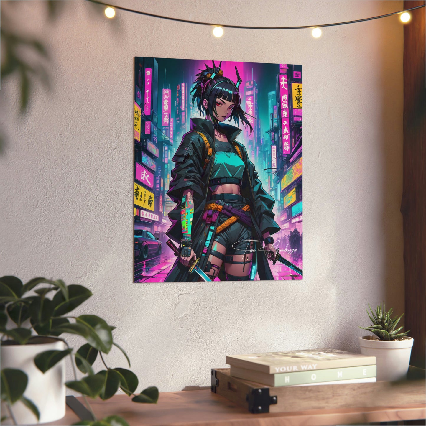 Cyberpunk Girl 🇩🇪 GER Shipping - Anime Art on Metal Poster