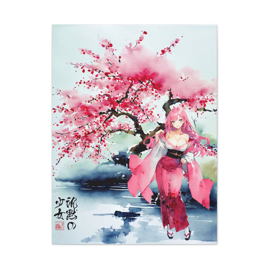 Sumi-e Art  - Die stille Dame • Traditional Japanese Art on high quality Canvas