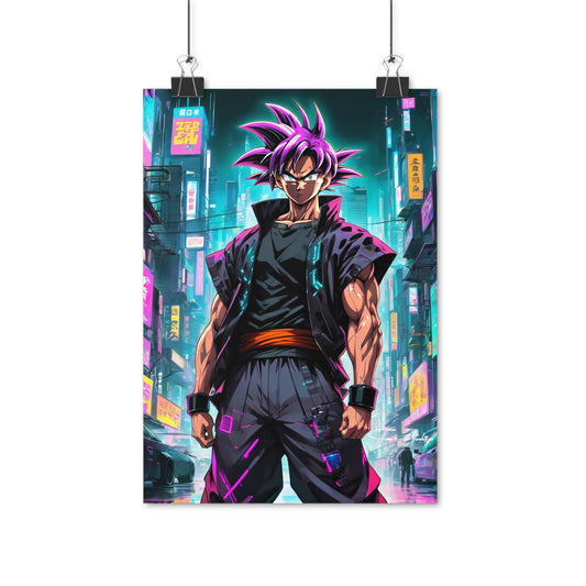 Cyberpunk Utra Ego Goku - Anime Art on high quality poster