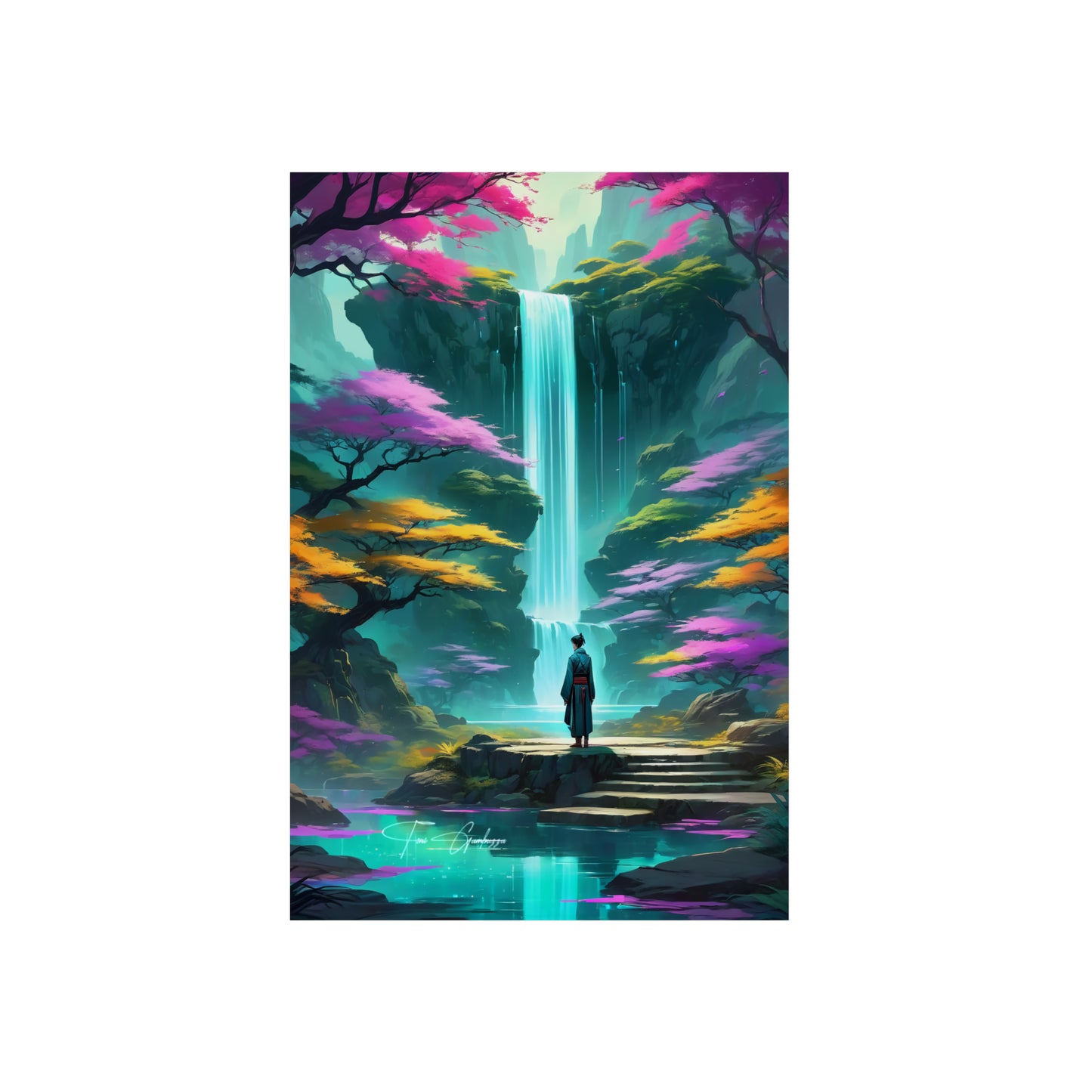 Zen Reflections: Flow 🇩🇪 GER Shipping - Anime Art on Metal Poster