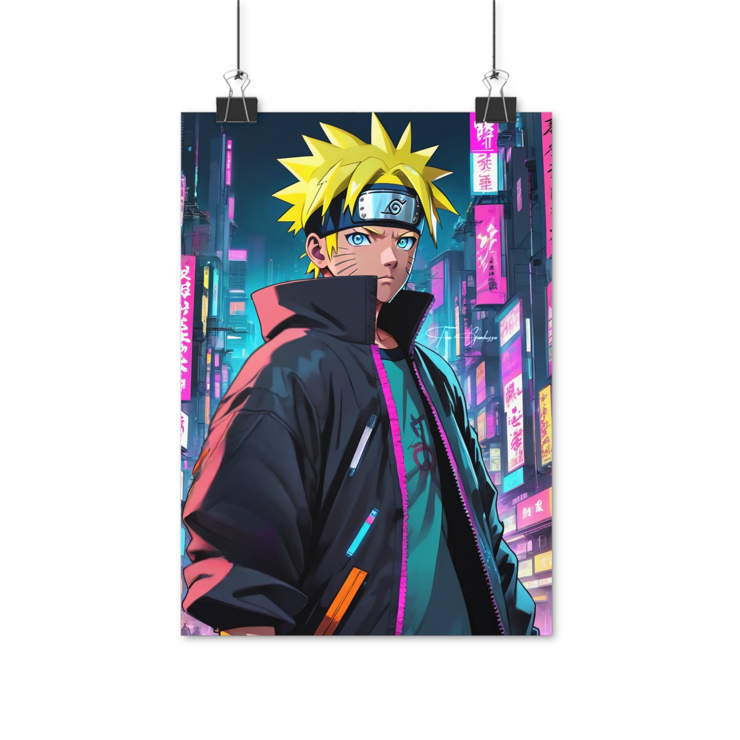 Cyberpunk Naruto - Anime Art on high quality poster