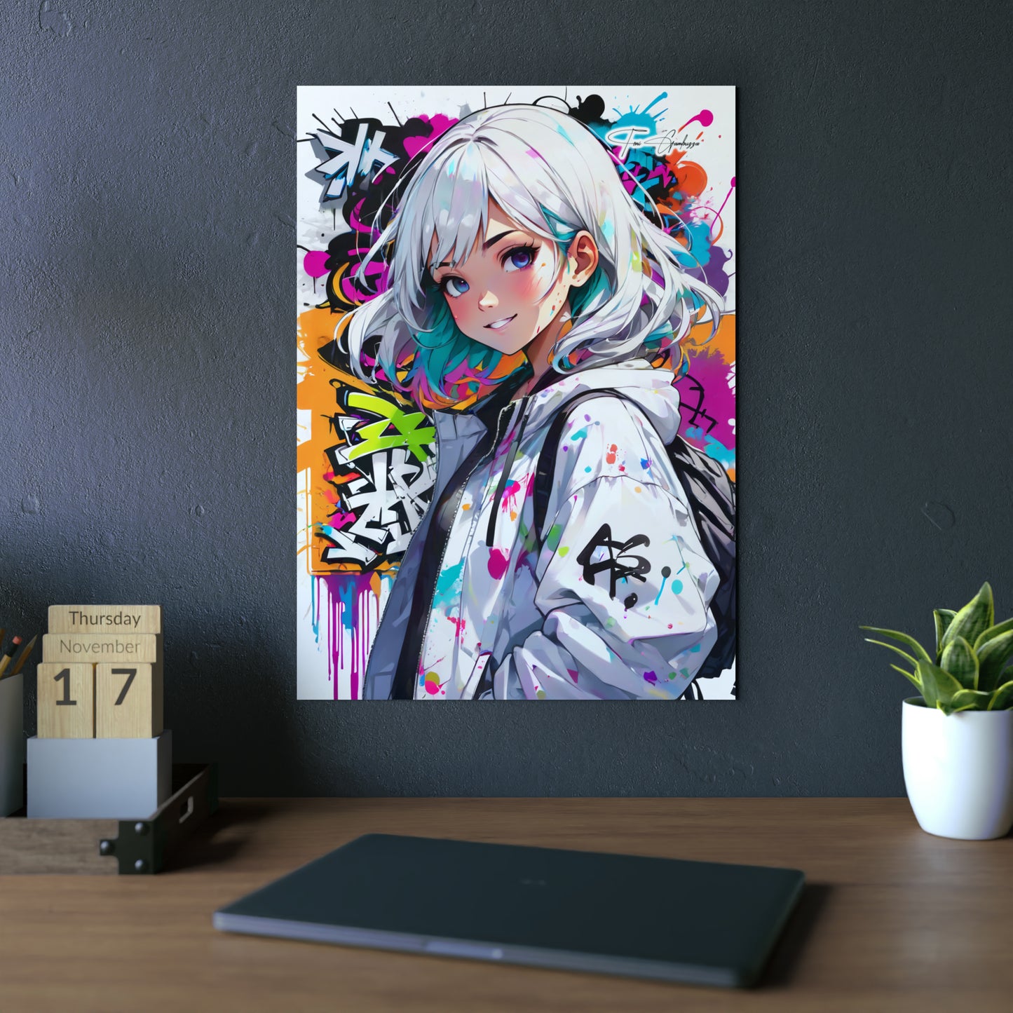 Manga Mural: Koko 🇩🇪 GER Shipping - Anime Graffiti Art on Metal Poster