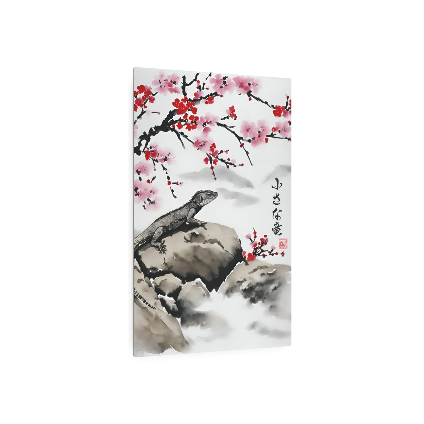 Sumi-e Art - The little dragon 🇺🇸 US Shipping - Traditional Japanese Art on Metal Poster