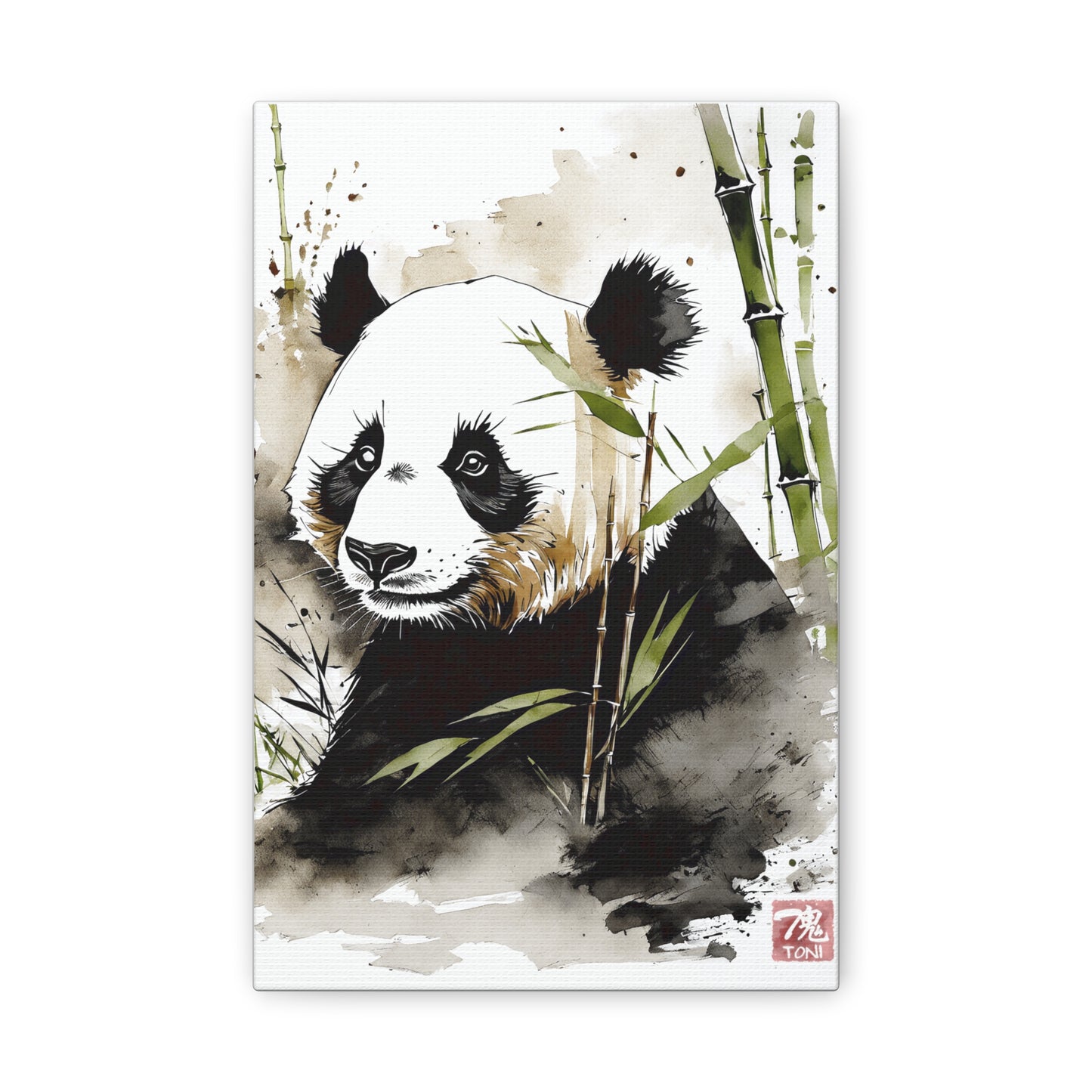 Sumi-e Art - Panda • Traditional Japanese Art on high quality Canvas