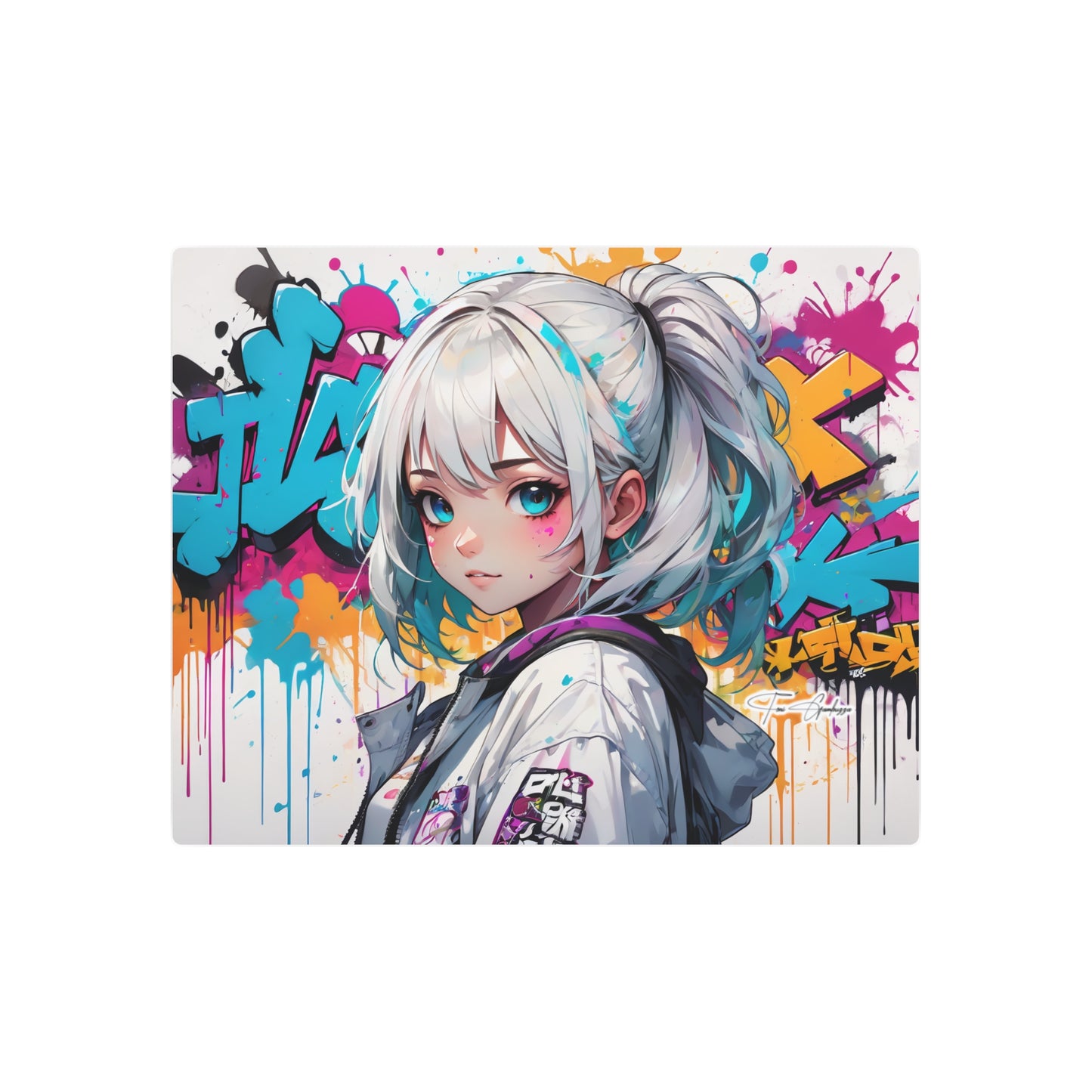 Manga Mural: Mariko 🇺🇸 US Shipping - Anime Graffiti Art on Metal Poster