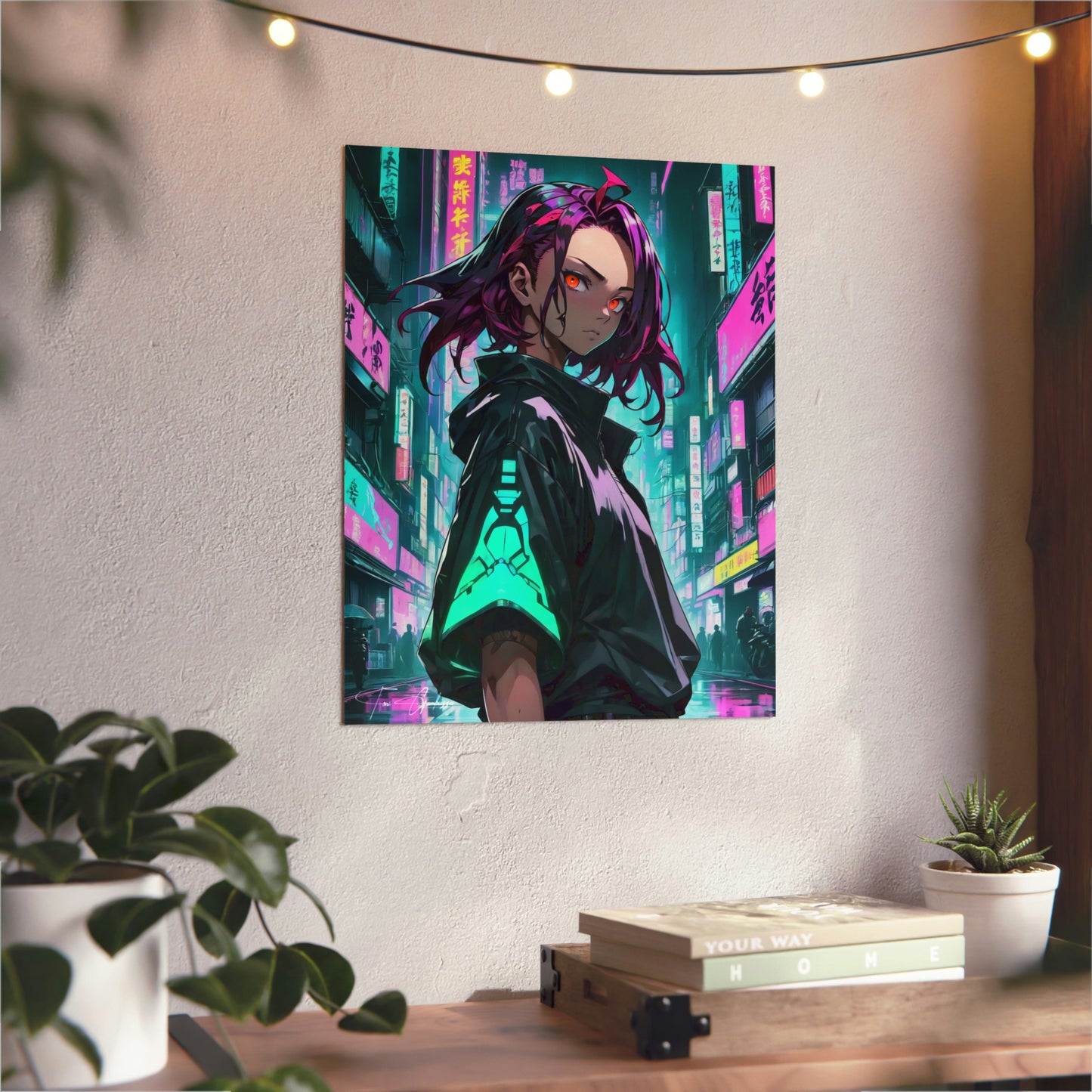 Cyberpunk Tanjirō 🇩🇪 GER Shipping - Anime Art on Metal Poster