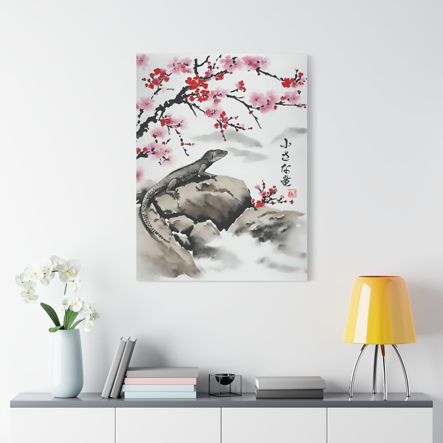 Sumi-e Art  - The little dragon • Traditional Japanese Art on high quality Canvas