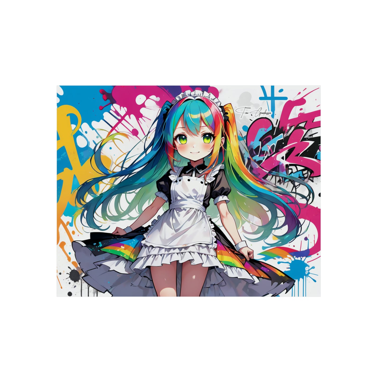 Manga Mural: Nanase 🇩🇪 GER Shipping - Anime Graffiti Art on Metal Poster