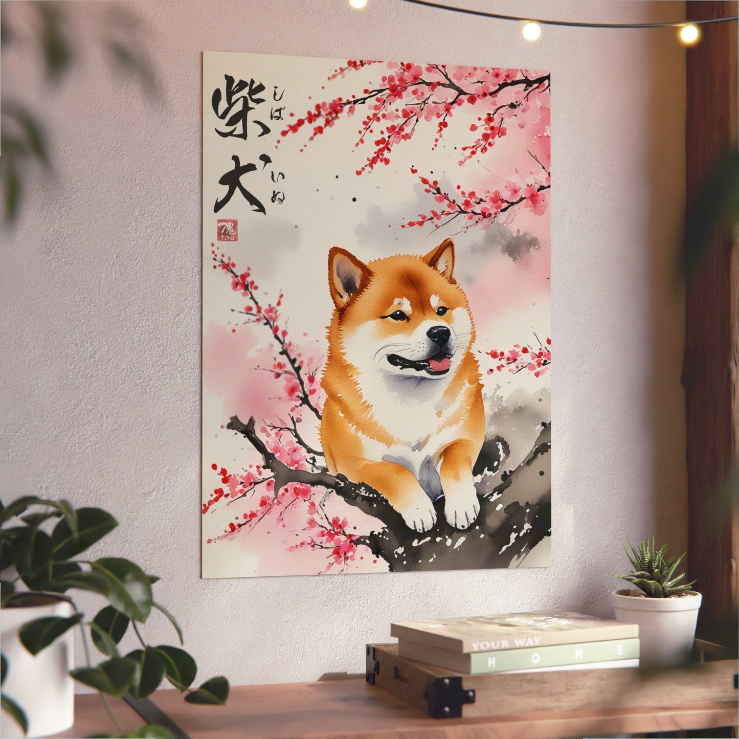 Sumi-e Art - Shiba Inu 🇩🇪 GER Shipping - Traditional Japanese Art on Metal Poster