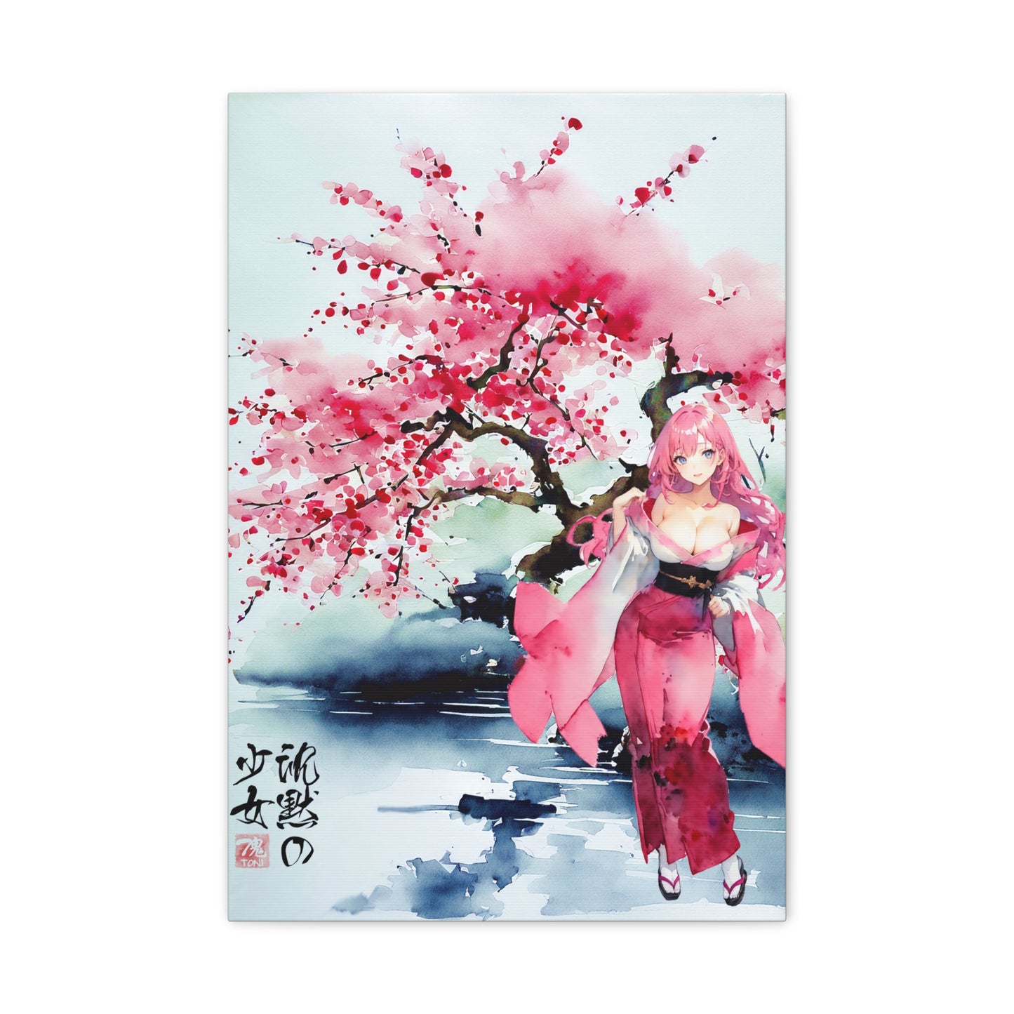 Sumi-e Art  - Die stille Dame • Traditional Japanese Art on high quality Canvas