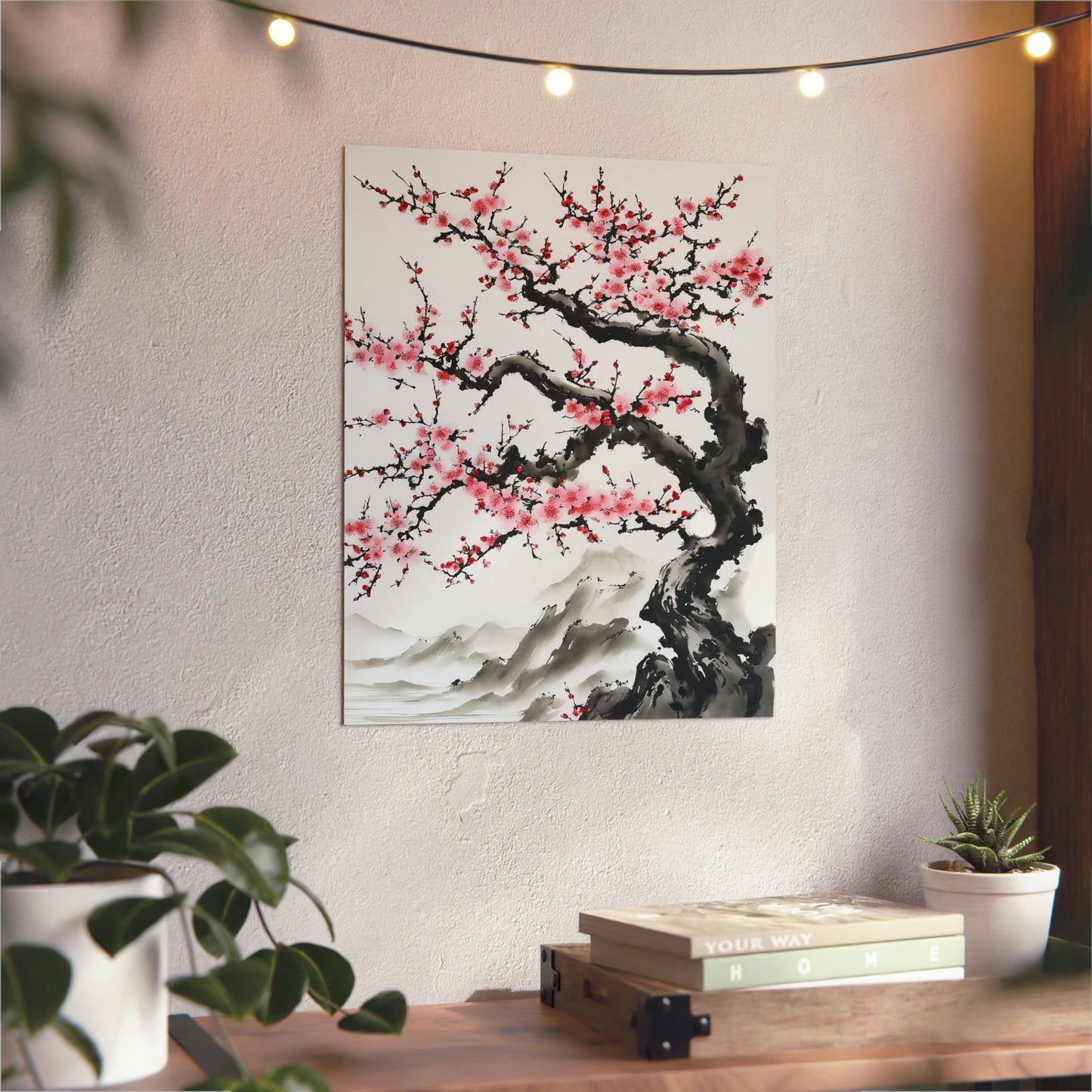 Sumi-e Art - Bodhi Tree 🇩🇪 GER Shipping - Traditional Japanese Art on Metal Poster