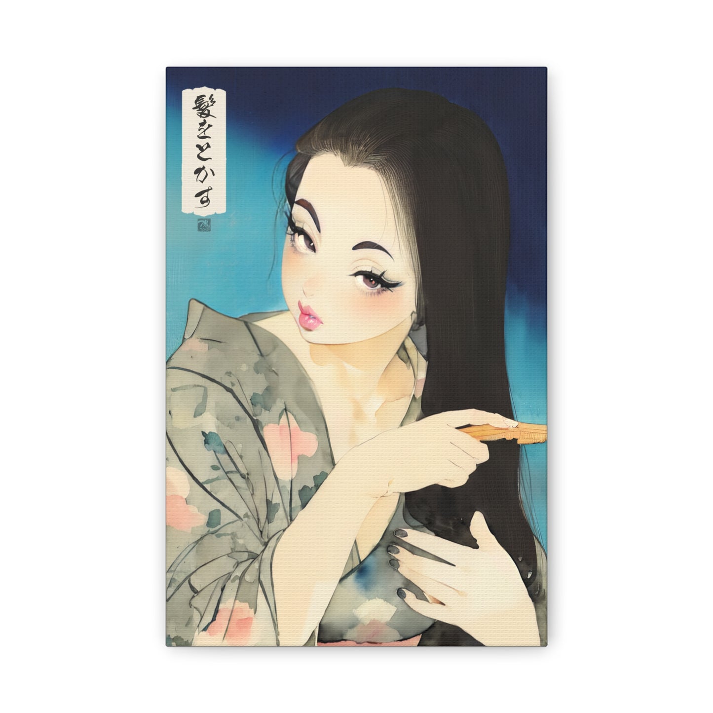 Ukiyo-e Art  - Combing Hair • Traditional Japanese Art on high quality Canvas