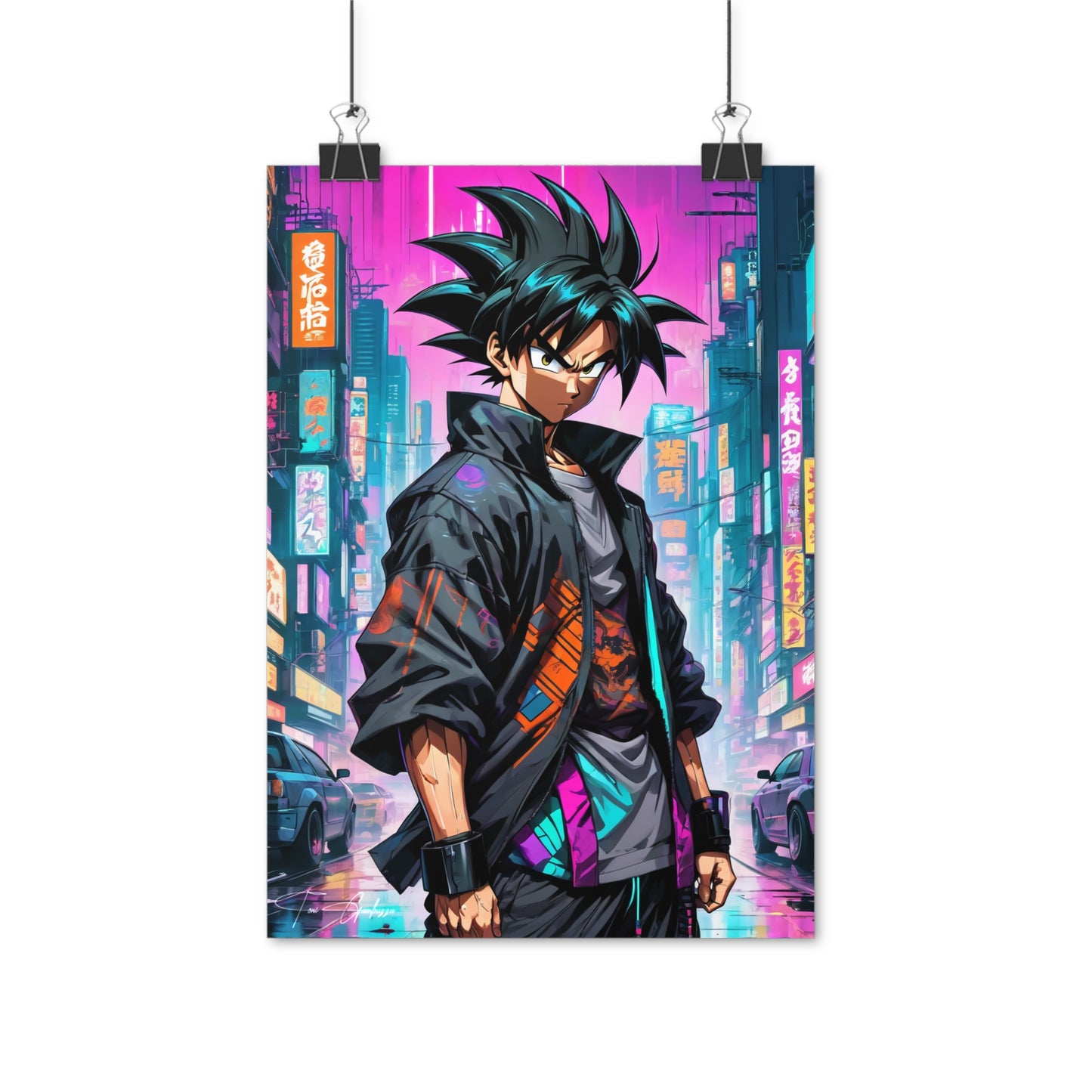 Cyberpunk Son Goku - Anime Art on high quality poster