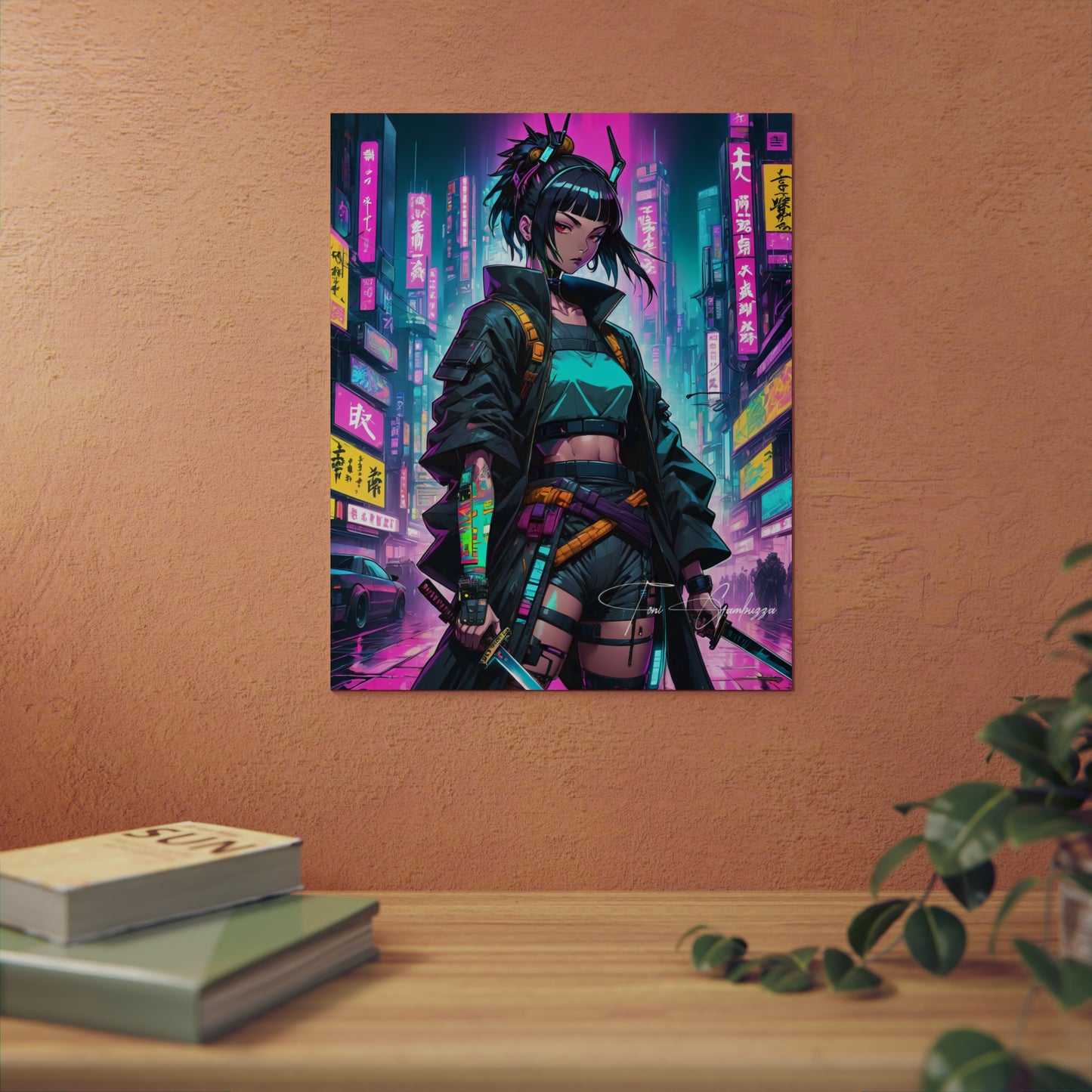 Cyberpunk Girl 🇩🇪 GER Shipping - Anime Art on Metal Poster