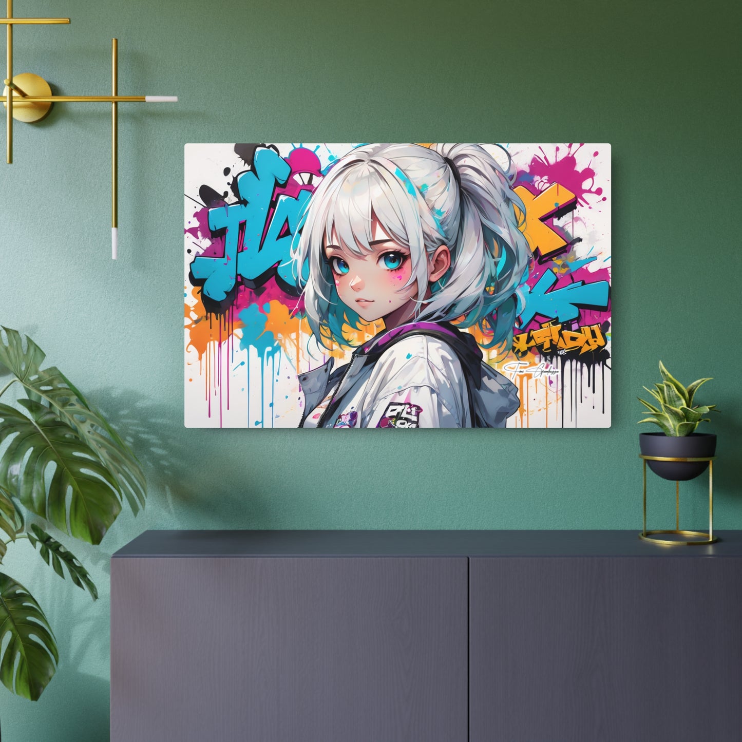 Manga Mural: Mariko 🇺🇸 US Shipping - Anime Graffiti Art on Metal Poster