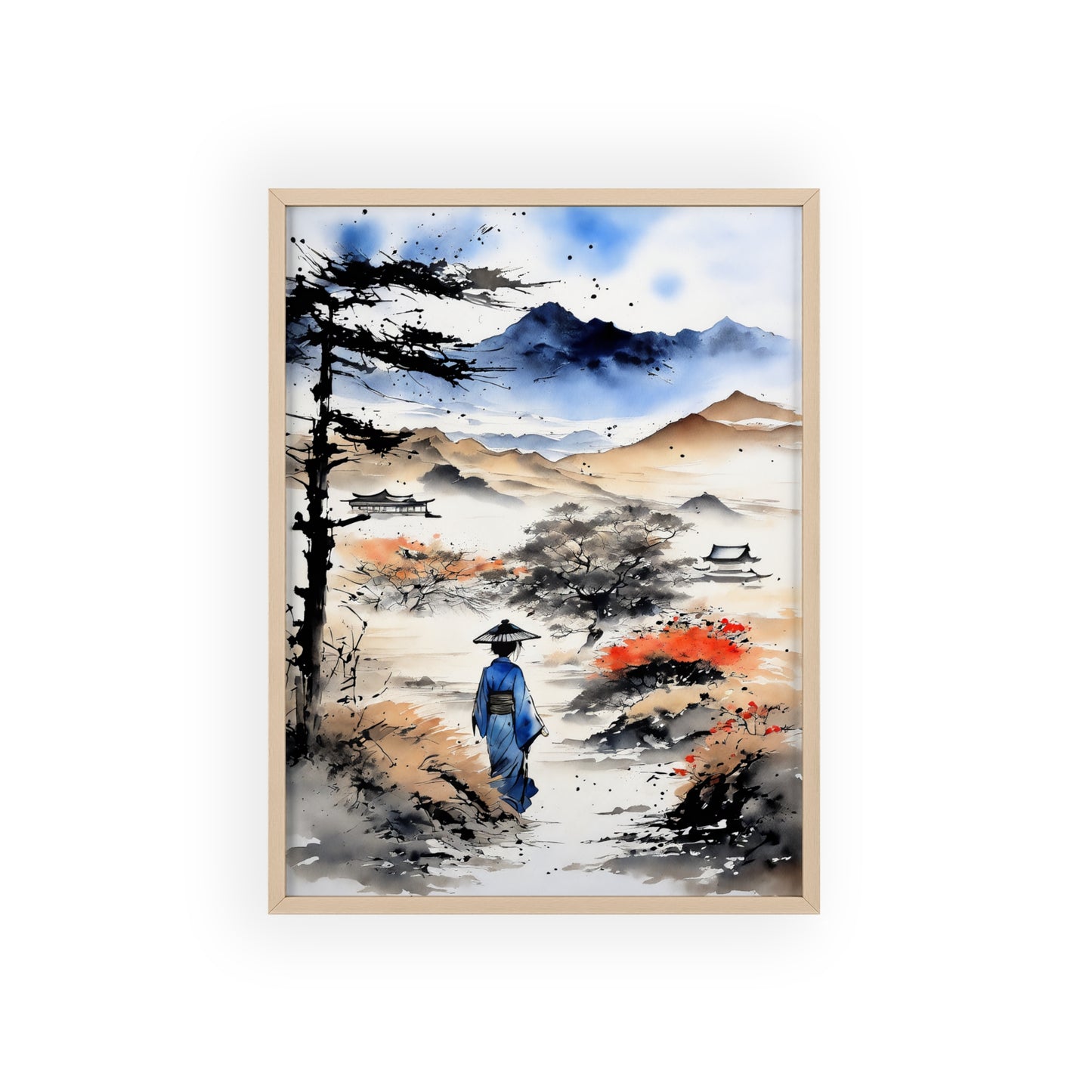 Sumi-e Art - Wasteland wisdom • Traditional Japanese Art • Framed