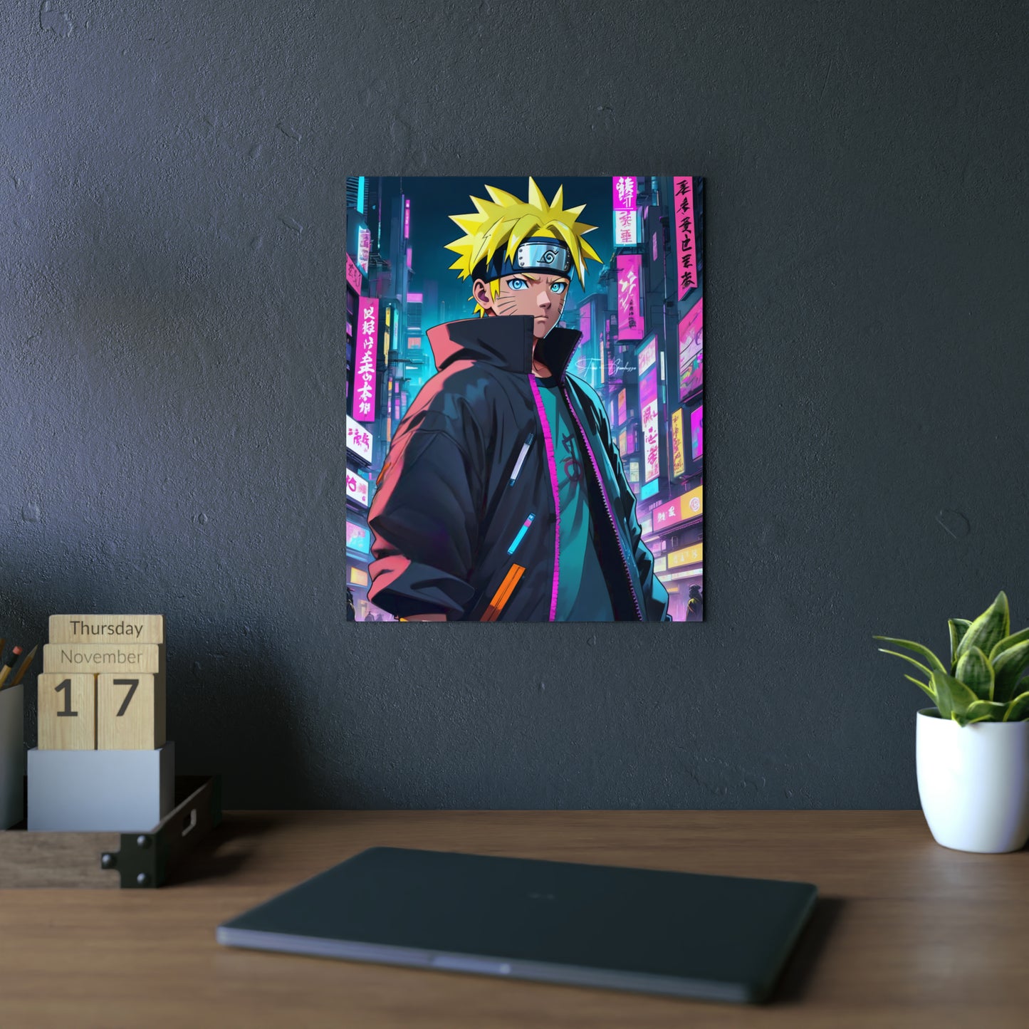 Cyberpunk Naruto 🇩🇪 GER Shipping - Anime Art on Metal Poster