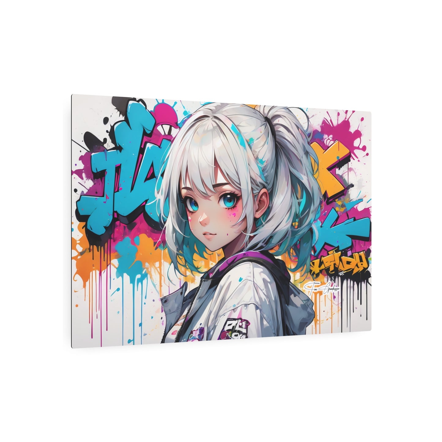 Manga Mural: Mariko 🇺🇸 US Shipping - Anime Graffiti Art on Metal Poster