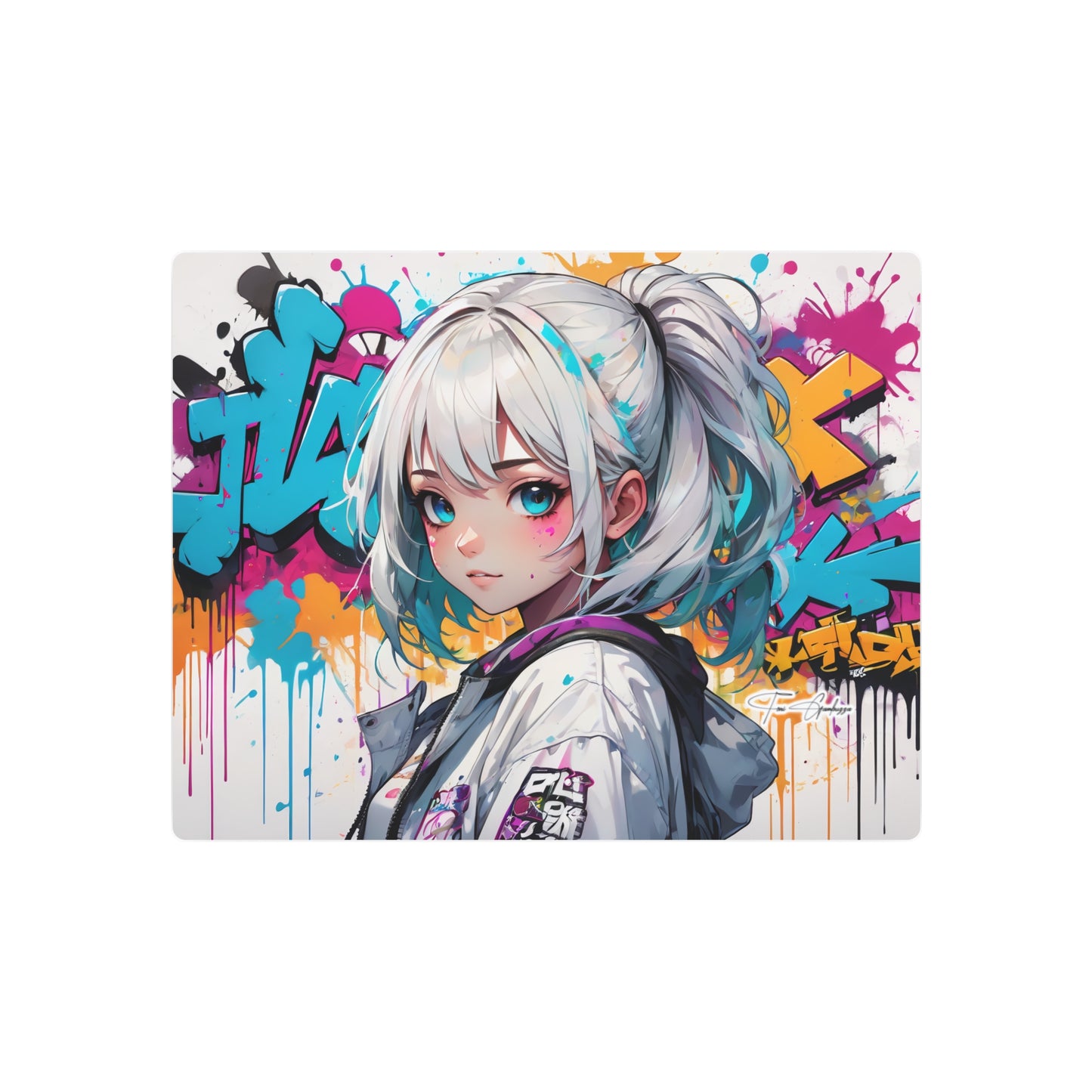 Manga Mural: Mariko 🇺🇸 US Shipping - Anime Graffiti Art on Metal Poster