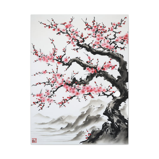 Sumi-e Art - Bodhi Tree • Traditional Japanese Art on high quality Canvas