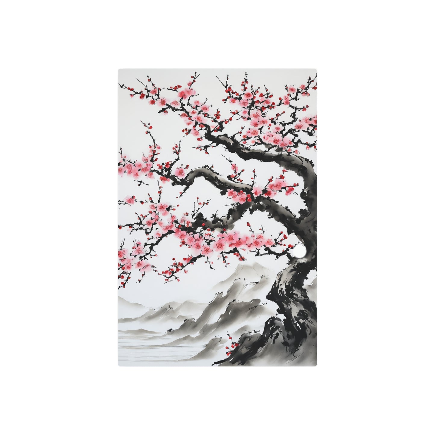 Sumi-e Art - Bodhi Tree 🇺🇸 US Shipping - Traditional Japanese Art on Metal Poster