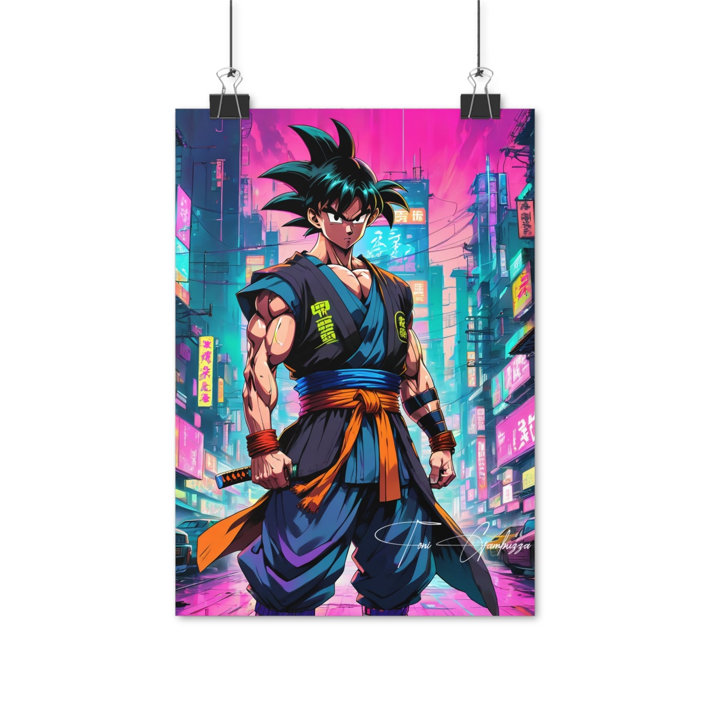 Cyberpunk Goku - Anime Art on high quality poster