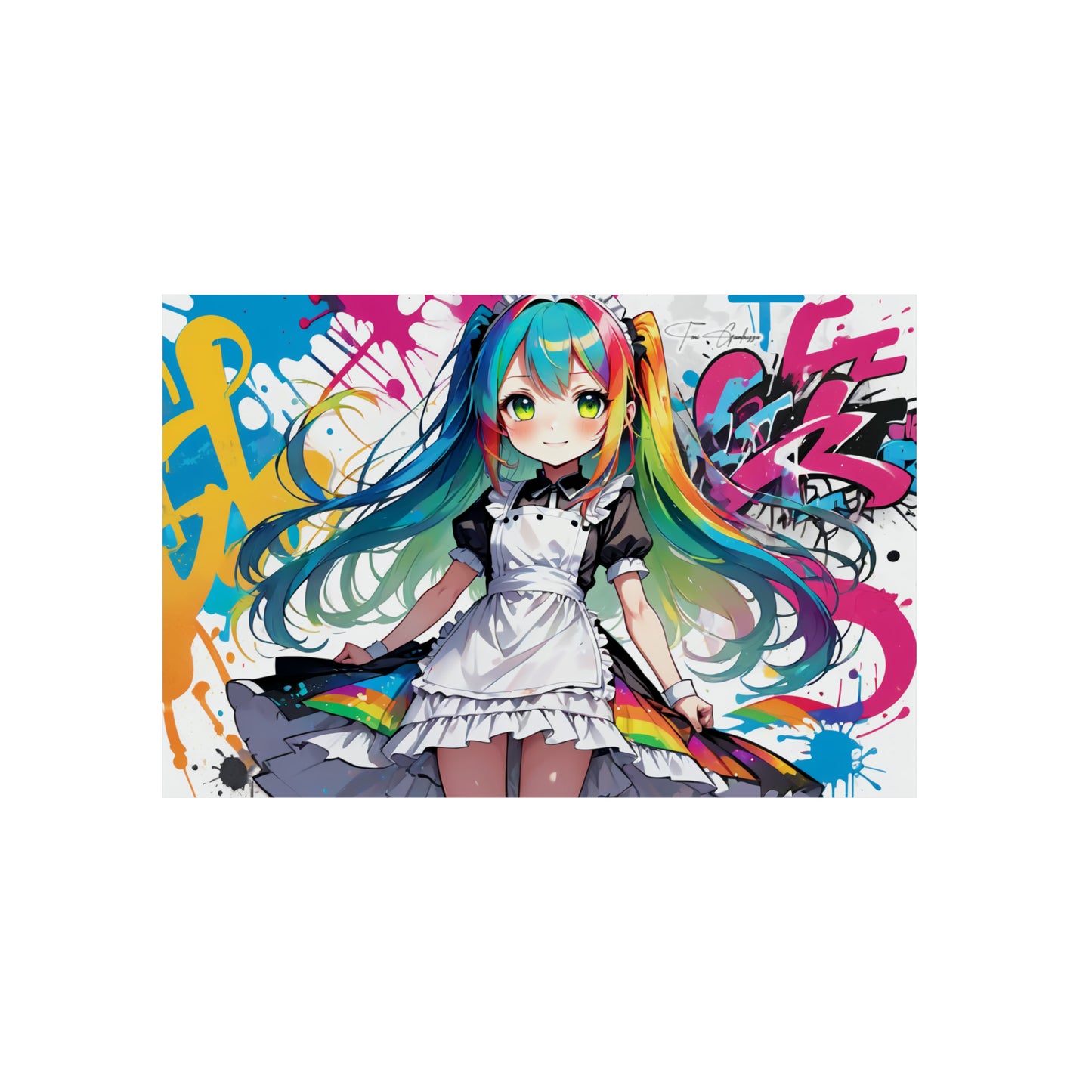 Manga Mural: Nanase 🇩🇪 GER Shipping - Anime Graffiti Art on Metal Poster