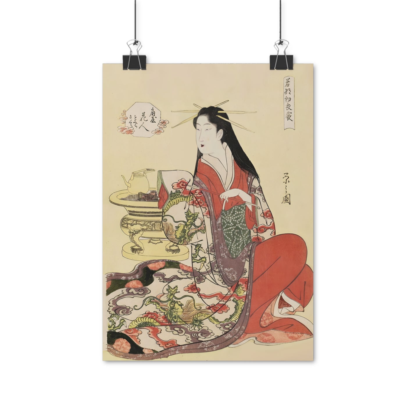 Ukiyo-e Art - Hanabito of Ogiya • Hosoda Eishi • Traditional Japanese Art on high quality poster