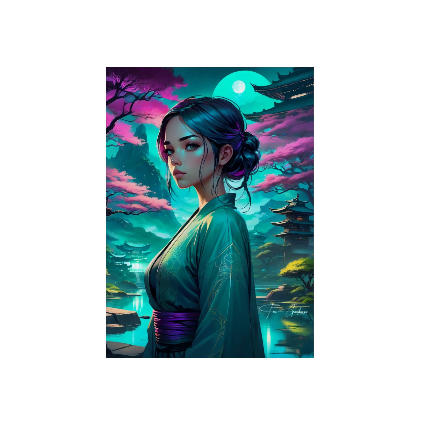 Zen Reflections: Serenity 🇩🇪 GER Shipping - Anime Art on Metal Poster