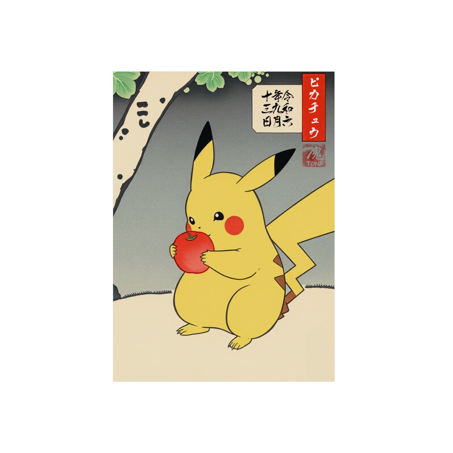 Ukiyo-e Art - Pikachū 🇩🇪 GER Shipping - Traditional Japanese Art on Metal Poster