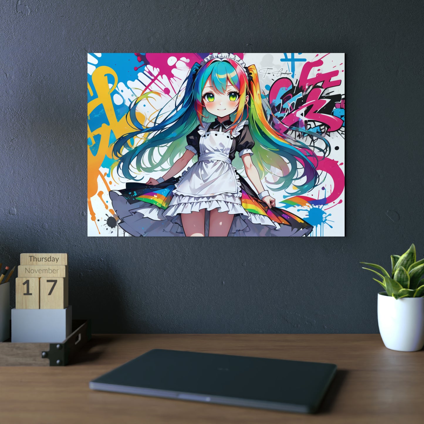 Manga Mural: Nanase 🇩🇪 GER Shipping - Anime Graffiti Art on Metal Poster