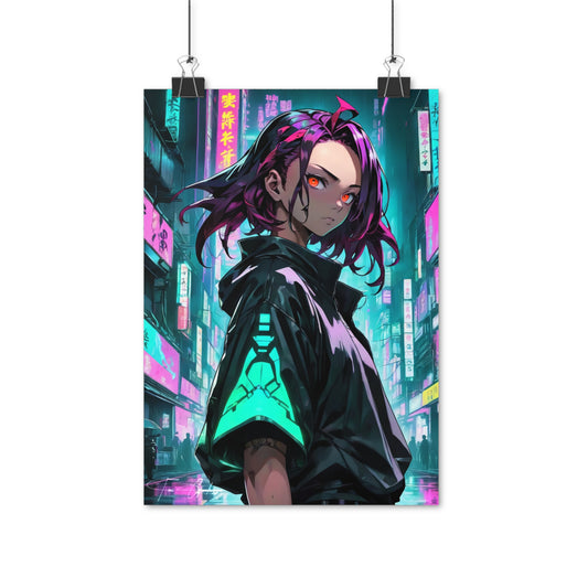 Cyberpunk Tanjirō - Anime Art on high quality poster