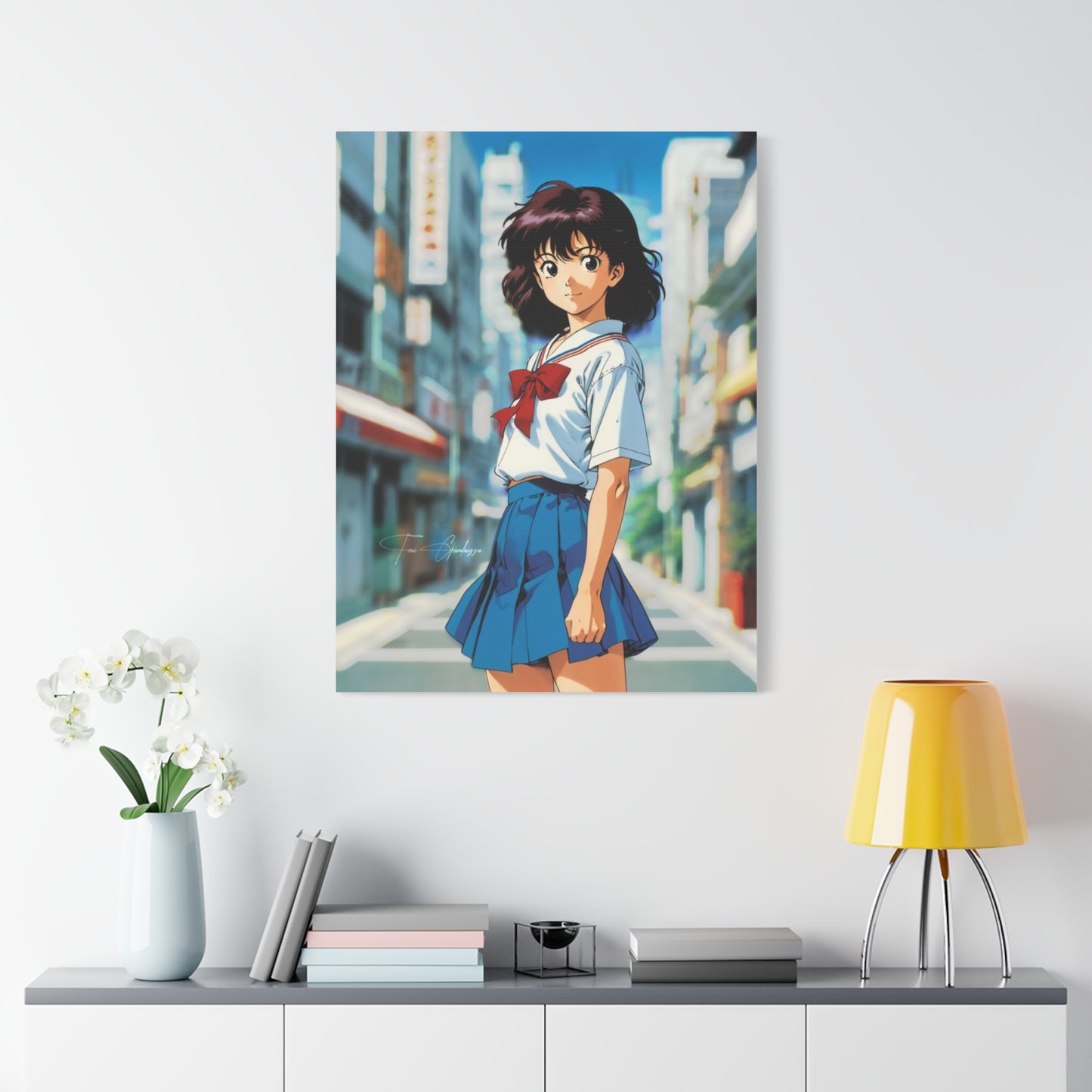 City Pop Collection - Flirty Schoolgirl • Anime Art on high quality Canvas