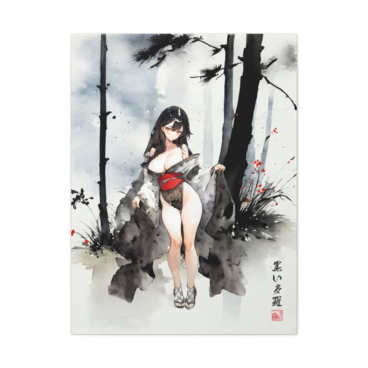 Sumi-e Art  - Kuroi Tara • Traditional Japanese Art on high quality Canvas