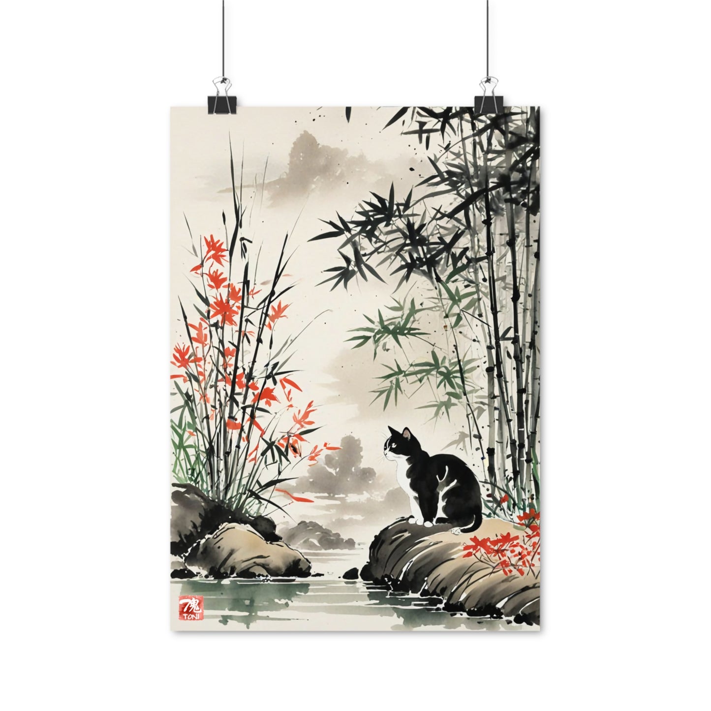 Sumi-e Art - Amidu • Traditional Japanese Art on high quality poster