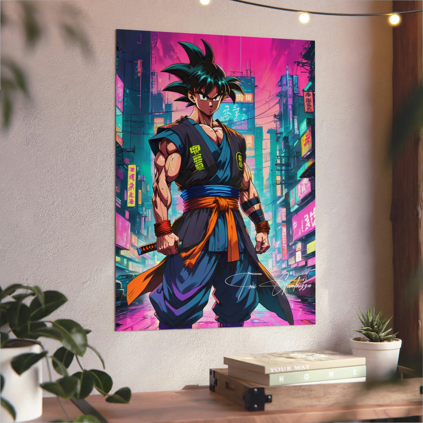 Cyberpunk Goku 🇩🇪 GER Shipping - Anime Art on Metal Poster