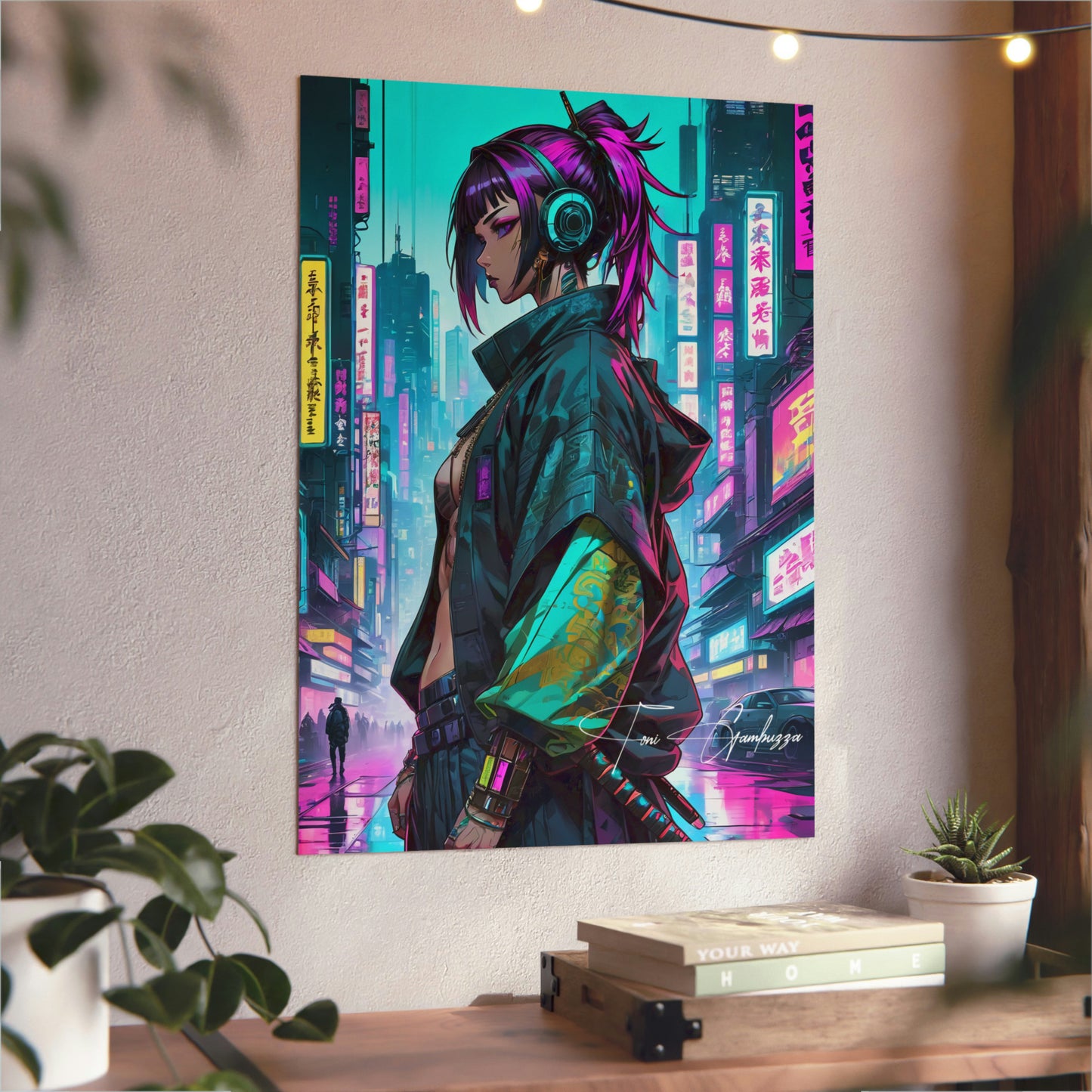 Cyberpunk Waifu 🇩🇪 GER Shipping - Anime Art on Metal Poster